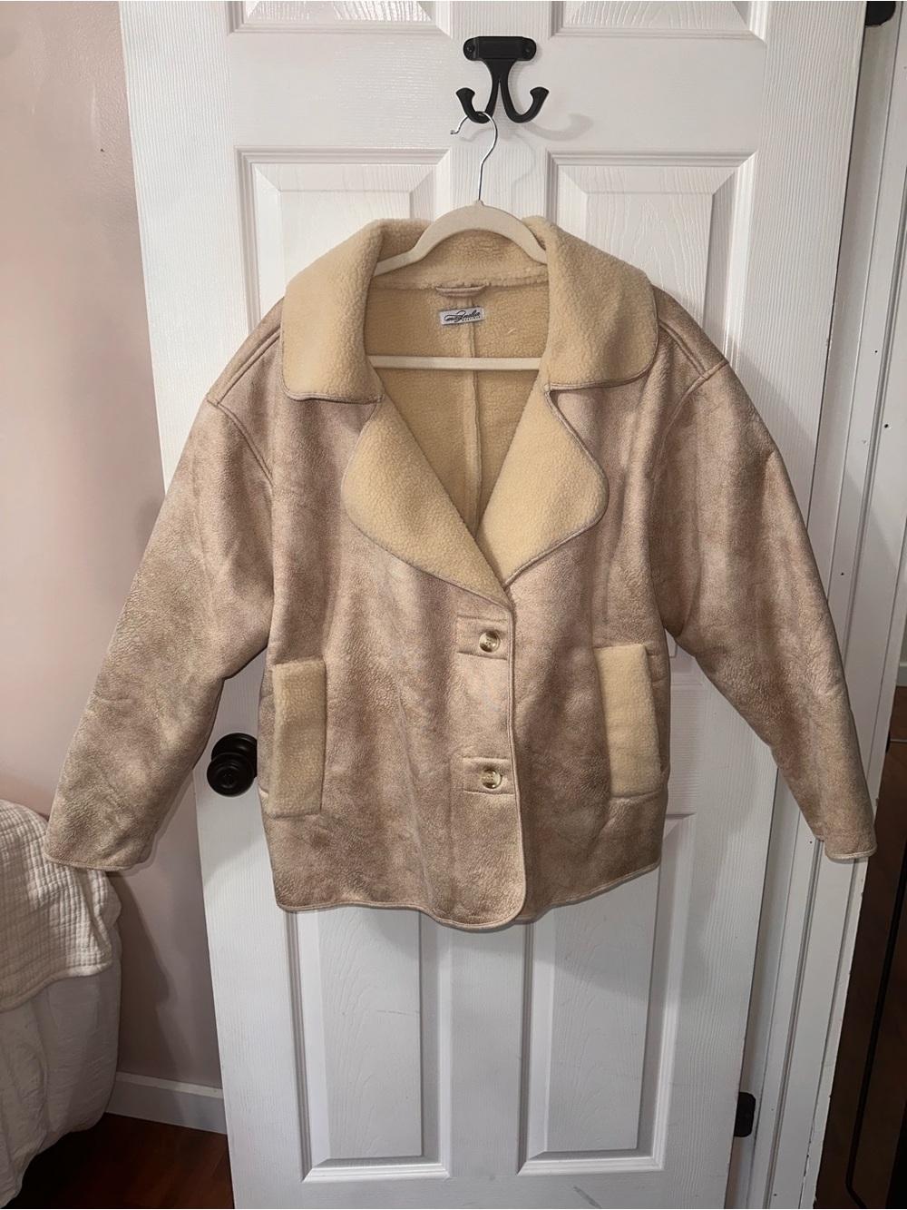 Maison Martin Margiela Cream and Tan Faux Shearling Jacket- originally $120